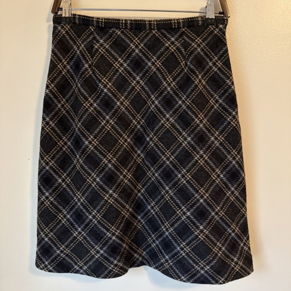Vintage Tweed Skirt Size 10 Plaid Wool Dark Academia Preppy Schoolgirl Romantic